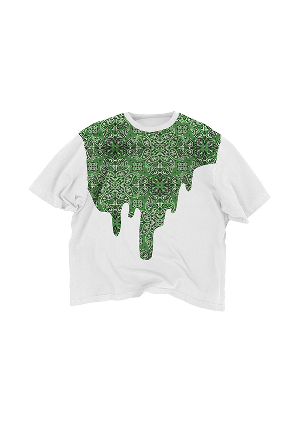 Bandana Melting Tee Green | Drop Shoulder T-shirt