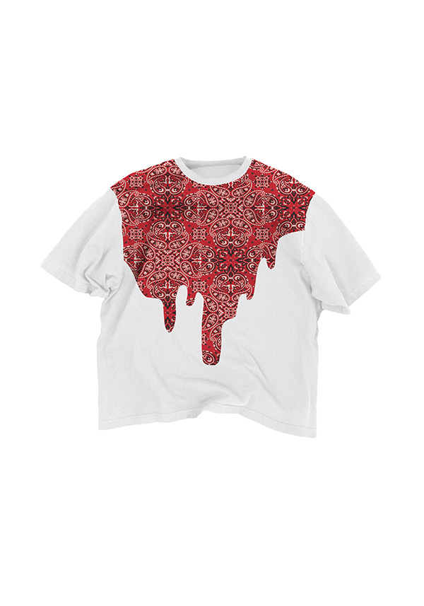 Bandana Melting Tee Red | Drop Shoulder T-shirt