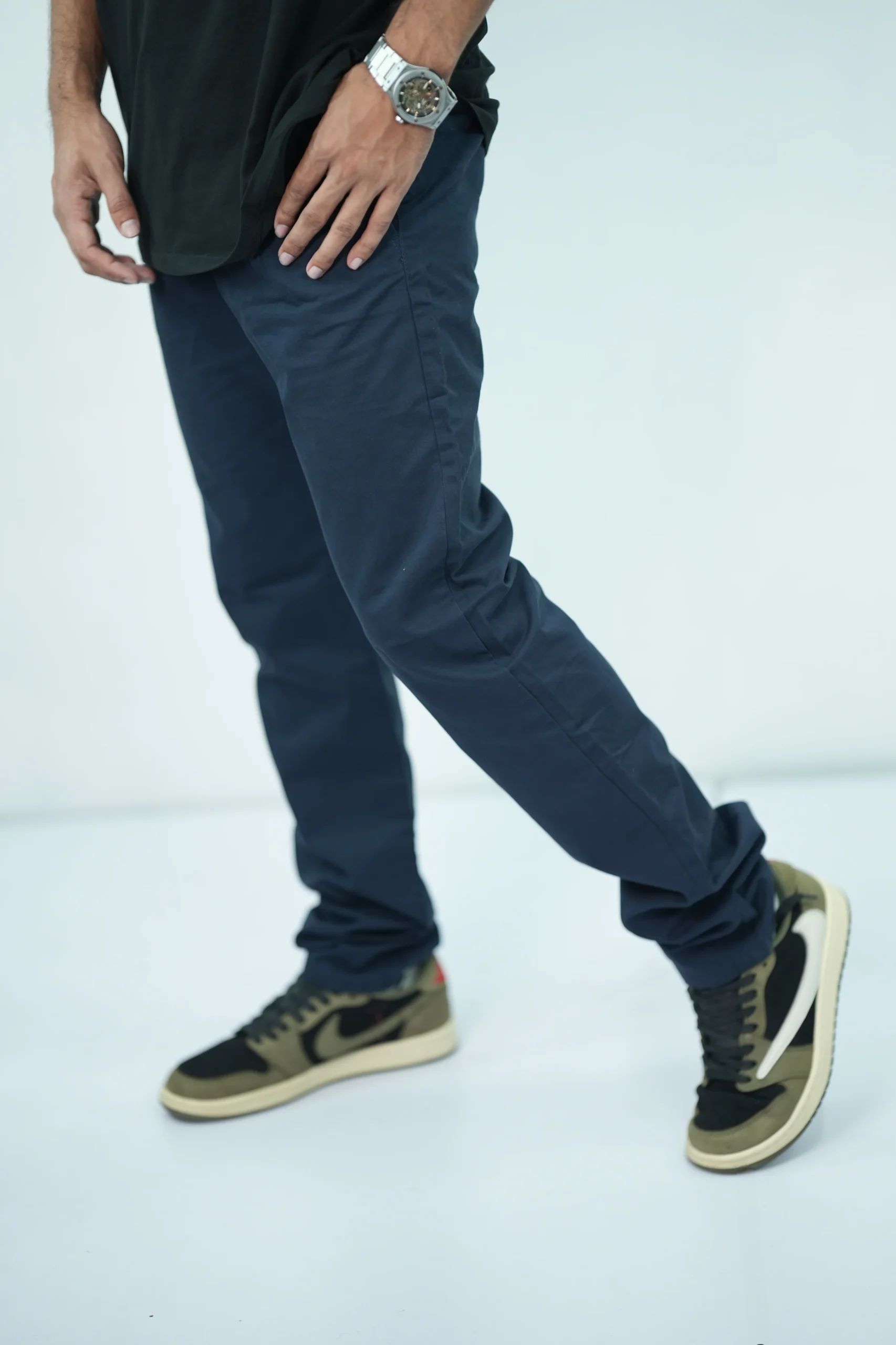 Slim Fit Basic Blue Pants