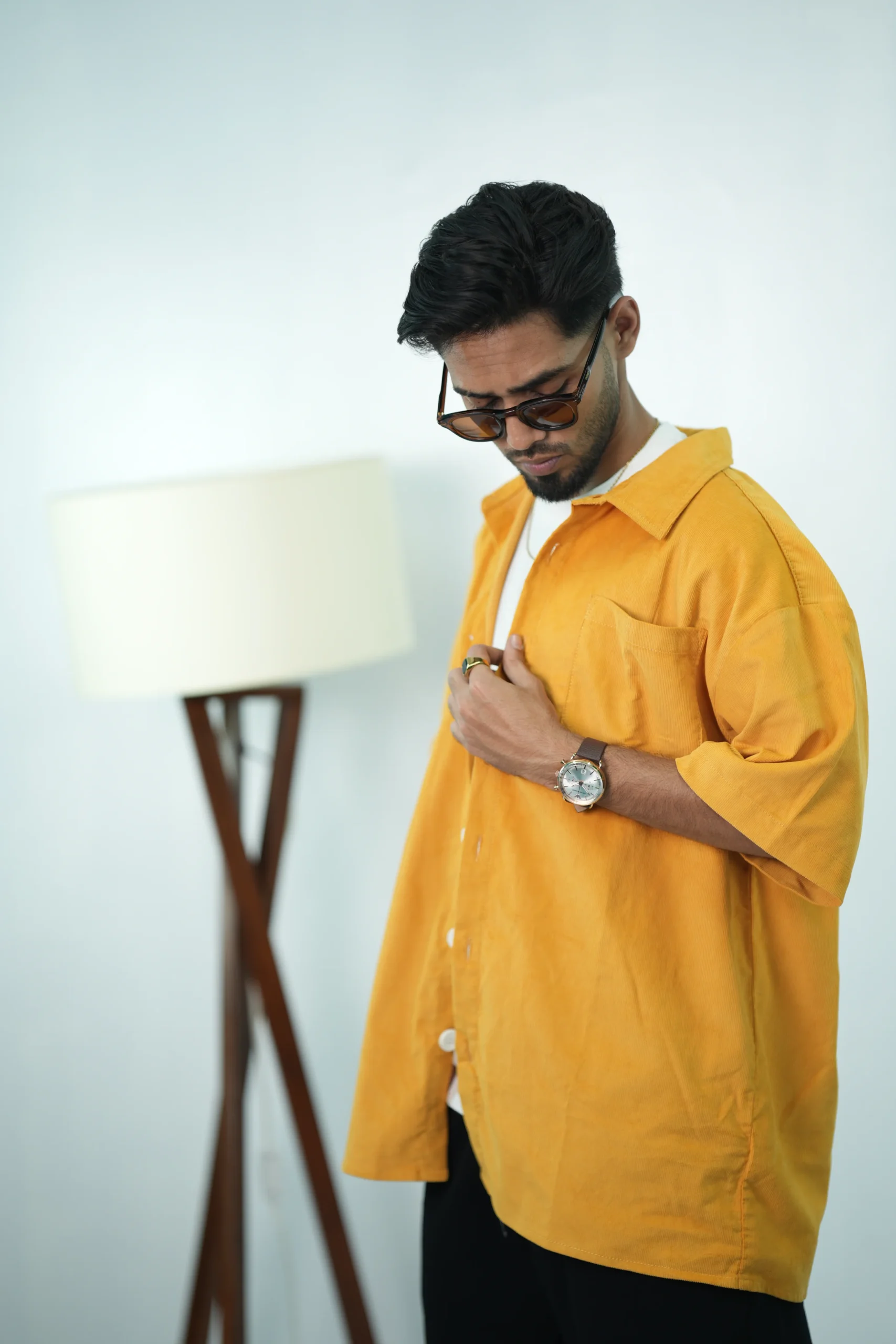 Corduroy Boxy Mustard Shirt
