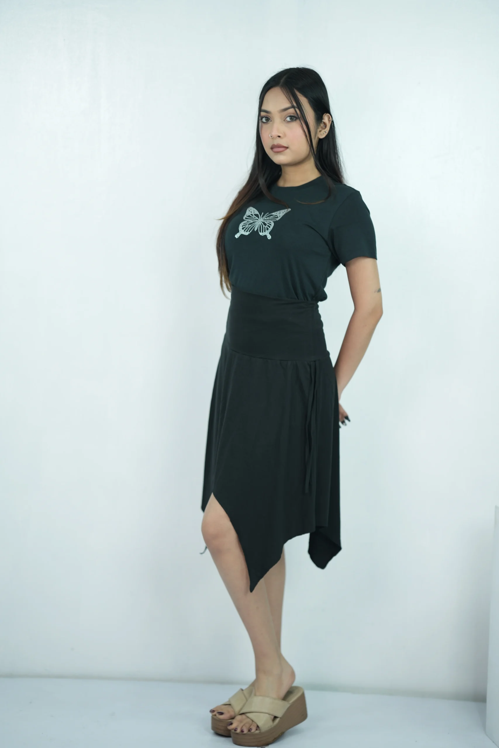 Asymmetrical Fold-Over Skirt