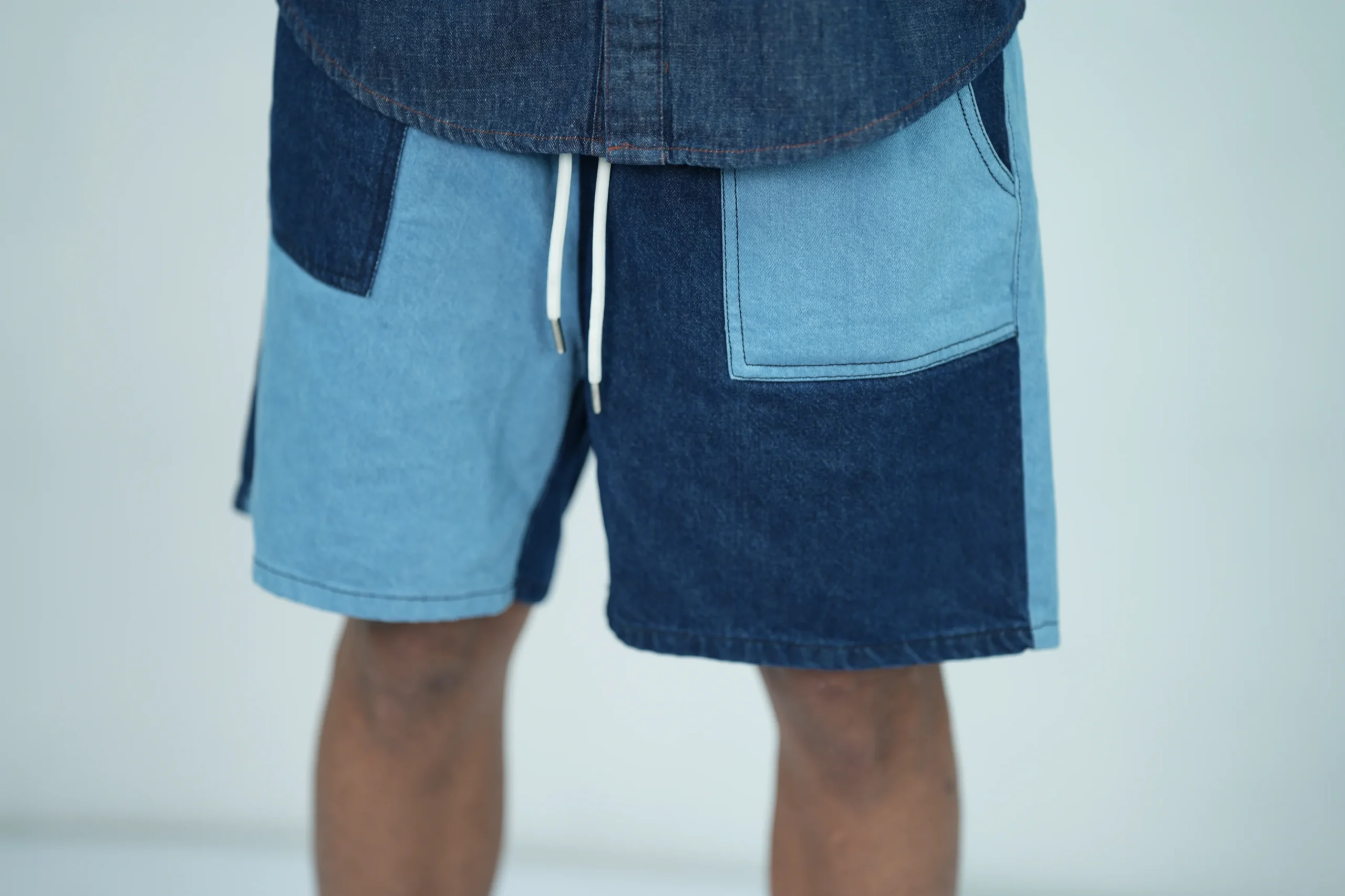Denim Patchwork Shorts
